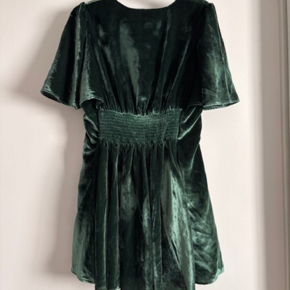Anthrolpologie Short-Sleeve Velvet Mini Dress - Medium - Picture 4 of 6